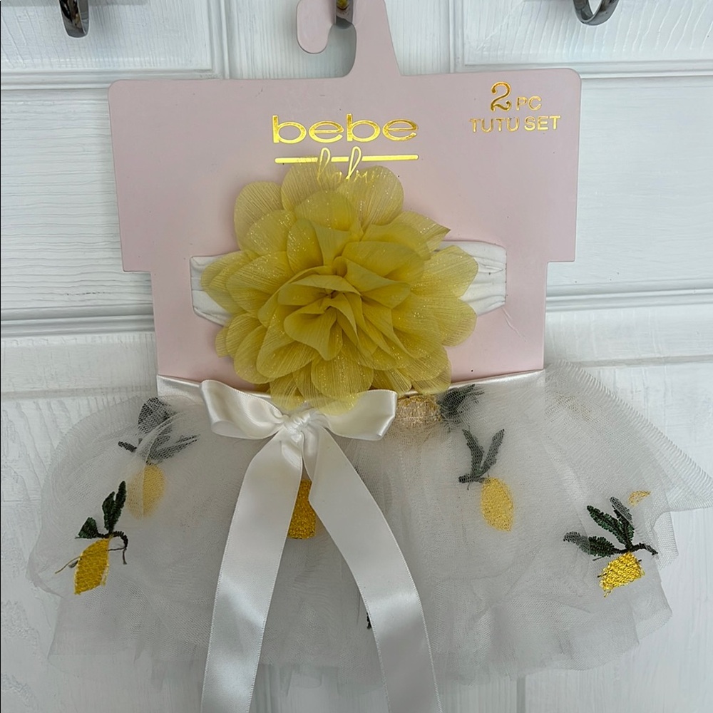 Bebe Yellow and White Tutu Set